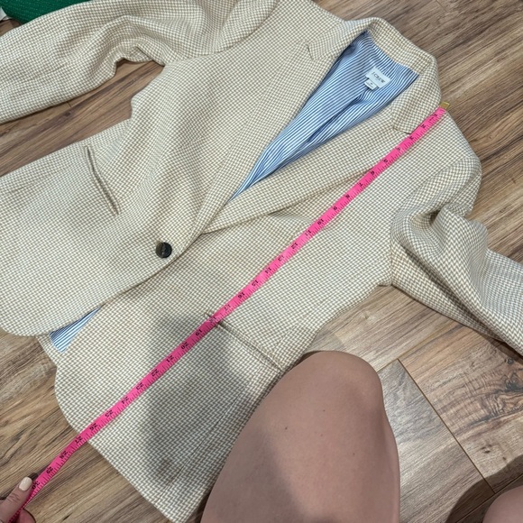 J. Crew Houndstooth one button linen blazer - Picture 4 of 7